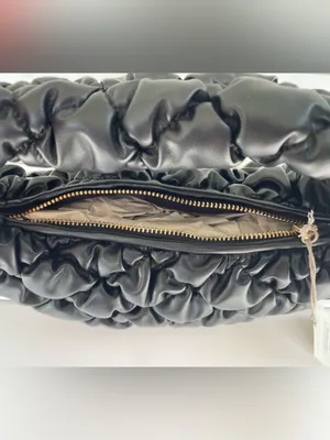 A New Day Black Quilted Bubble Handbag, New with Tags thumbnail 4