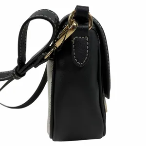 Nine West Birdi Canvas Shoulder Bag Crossbody Bag Black White thumbnail 4