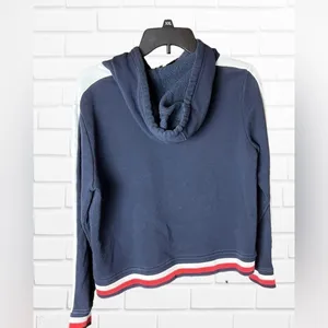 Tommy Hilfiger Women's Medium‎ Hoodie Cropped Fit Preppy Logo Hooded thumbnail 5