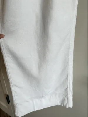 Abercrombie A&F Sloane Linen Blend Tailored Wide Leg Pants White Size 27 4R thumbnail 11