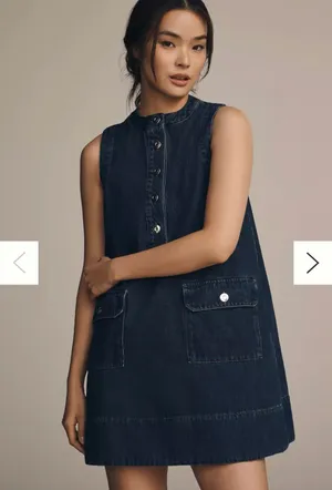 ALIGNE Luella Denim Mini Dress Anthropologie Dark Wash US 12 thumbnail 3
