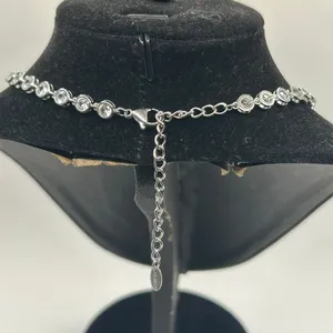 CZ Bezel Set Tennis Chain Silver 6mm 18 Inch No Pass Womens Waterproof New thumbnail 4