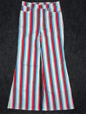 Wrangler NWT High Rise Multicolored Striped Flare Jeans Sz 30 x 32 Retro Western thumbnail 2