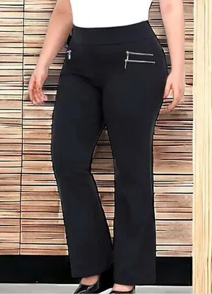 Inno brand black stretchy boot cut pull on slacks. New Size XL thumbnail 1