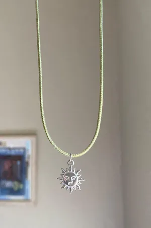 stainless steel sun boho retro vintage style necklace☀️ thumbnail 2