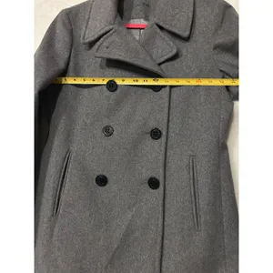 Calvin Klein Womens Grey Wool Blend Double‎ Breasted Peacoat Jacket Size 8 thumbnail 3