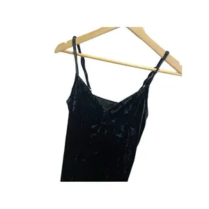 Kendall & Kylie Black Crushed Velvet Mini Dress S Sleeveless‎ Bodycon thumbnail 3