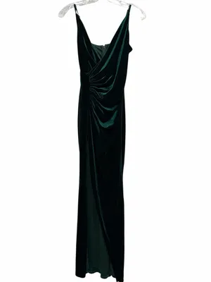 Baltic Born Deep Green Velvet V-Neck Maxi Dress thumbnail 3