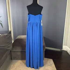 Women’s Blue Full Length Strapless Formal Dress Matching Shawl Size XL (14) NEW thumbnail 5