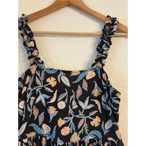 Universal Thread Tiered Floral Maxi Dress S‎ Ruffle Navy Pockets Cotton Blend thumbnail 4