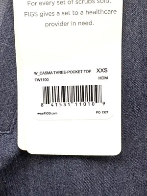 NEW Figs Casma Three Pocket Scrub Top in Heather Denim Size XXS thumbnail 7