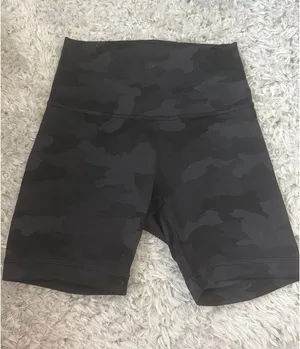 Lululemon Align Biker Shorts Black Camouflage 6" thumbnail 1