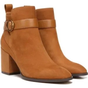Vionic Tenley Ankle Boot Suede Leather Mid‎ Shaft Zip Closure Toffee 8M NIB thumbnail 1