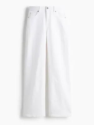 H&M White High-Rise Wide-Leg Jeans thumbnail 2