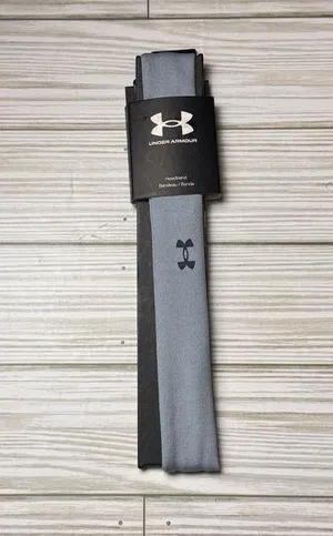 Under Armour Logo Women’s Sporty Athletic Gray and Black Headband Sz OS thumbnail 1
