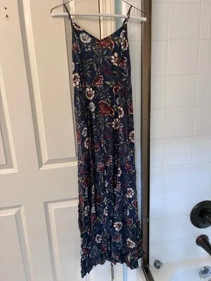 Abercrombie & Fitch Floral Dark Blue Sleeveless Maxi Dress size XS thumbnail 4