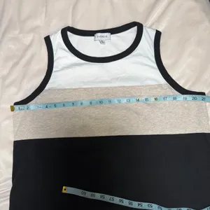 Evereve Colorblock Tank Top White Tan Black Sleeveless Women's XL thumbnail 7