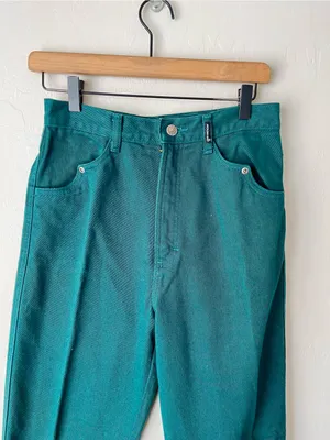 Rockies Vintage High Waisted Western Bare Back Denim Jeans Forest Green thumbnail 6