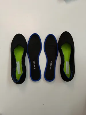 Rothys The Flat Ballet Shoes Round Toe Comfort Travel Washable Black Blue thumbnail 9
