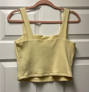 American Eagle yellow crop tank top thumbnail 2