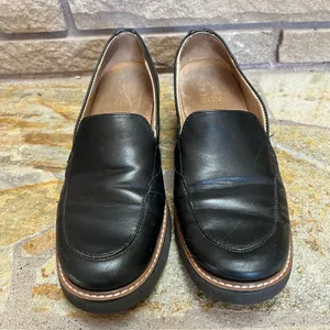 Naturalizer Cabaret Lug Sole Loafers Black Faux Leather 8 thumbnail 5
