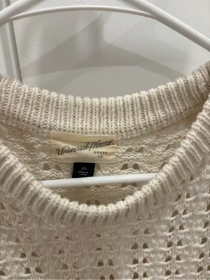 Universal Threads Cream Open-Knit Sleeveless Sweater thumbnail 2