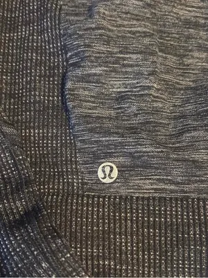 NWT Lululemon Think Fast 1/4 Zip Pullover - Coco Pique Black / Black - Size 12 thumbnail 6
