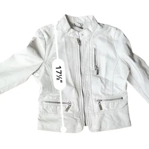 Joujou Faux Leather Moto Jacket Women's M 10/12 Cream White Motorcycle thumbnail 11