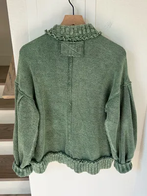 Free People We The Free Cute In This Cardi Cardigan Sweater in Frosty Spruce NWT thumbnail 4