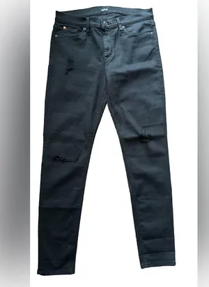 Hudson Jeans Nico Mid-Rise Super Skinny in Black Black thumbnail 2