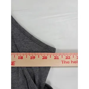Gray Sleeveless Mini Dress Built In Short Pockets XL Heathered Jersey Athleisure thumbnail 4