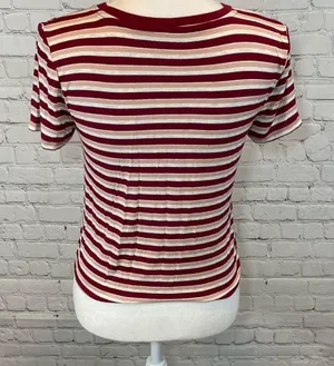 CAPE JUBY T-Shirt Striped Pink Berry & White-Medium thumbnail 3