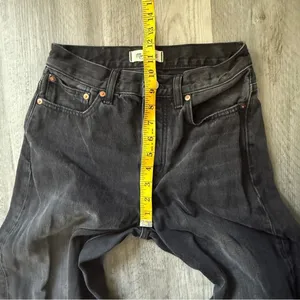 Madewell Low Slung Straight Jeans Black Button Fly 23 Waist thumbnail 8