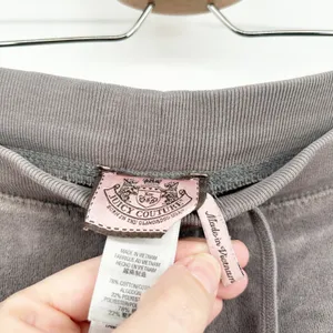 Juicy Couture Womens Grey Velour Y2K McBling‎ Juicy Royal Low Rise Track Pants M thumbnail 4