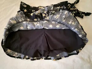 Black Floral Wrap Mini Skirt thumbnail 4