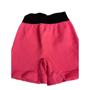 Free People‎ Movement Ribbed Seamless Biker Shorts Neon Pink Black XS/S thumbnail 3
