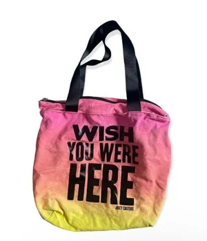 “Wish you were here” canvas tote bag thumbnail 1