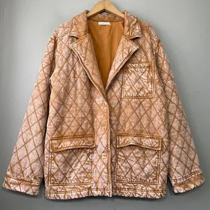 YFB On the Road Quilted Denim Coat Size XL Butterscotch Walker Jacket Boho thumbnail 1