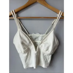 NWOT aerie Soft Girl Crop Ribbed Lace Back Top Bralette thumbnail 2
