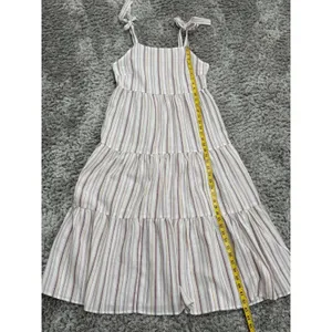 CUPSHE Striped Square Neck Tie Shoulder Maxi Dress Beach Cover Up Size S NWT thumbnail 13