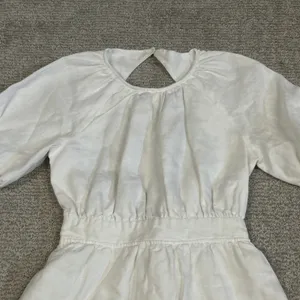 Reformation Irwin Dress Womens 2 White Linen Lined Open Back Mini Party thumbnail 4