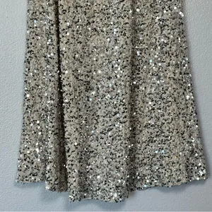 NWT Old Navy Champagne Silver Sequin A-line Lined Maxi Skirt Size Medium thumbnail 4
