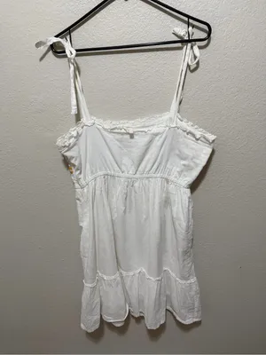 Yargıcı White Cotton Embroidered Daisy Sundress EU 42 Boho Cottagecore thumbnail 4