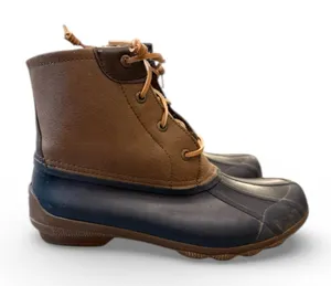Sperry Top-Sider Saltwater Duck Boots Brown & Navy Blue Women’s Size 8M thumbnail 1