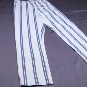 John Galt Striped Trouser‎ Pants Women One Size Blue White Elastic Waist Coastal thumbnail 10
