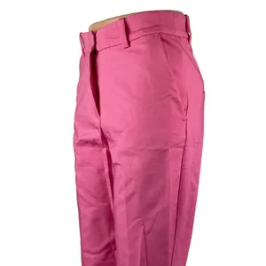 H&M Women's Pink High Rise Elastic Waist Slim Straight Trousers Pants Size 4 thumbnail 2
