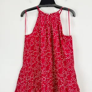 Madewell Drop Waist Mini Dress Polka Dot Trapeze Relaxed Festival Red Medium NWT thumbnail 9