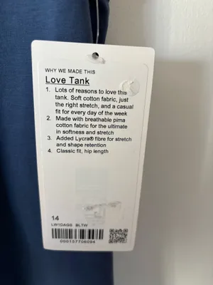 Lululemon Love Tank Blue Twill Pima Cotton 14 thumbnail 3