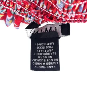 TIMING Cropped Shirred Tank‎ Top Red Floral Size Small thumbnail 5
