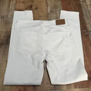 American Eagle Wmns White Denim Ripped Skinny Jeans Sz 32 Closet Staple Stretch thumbnail 5